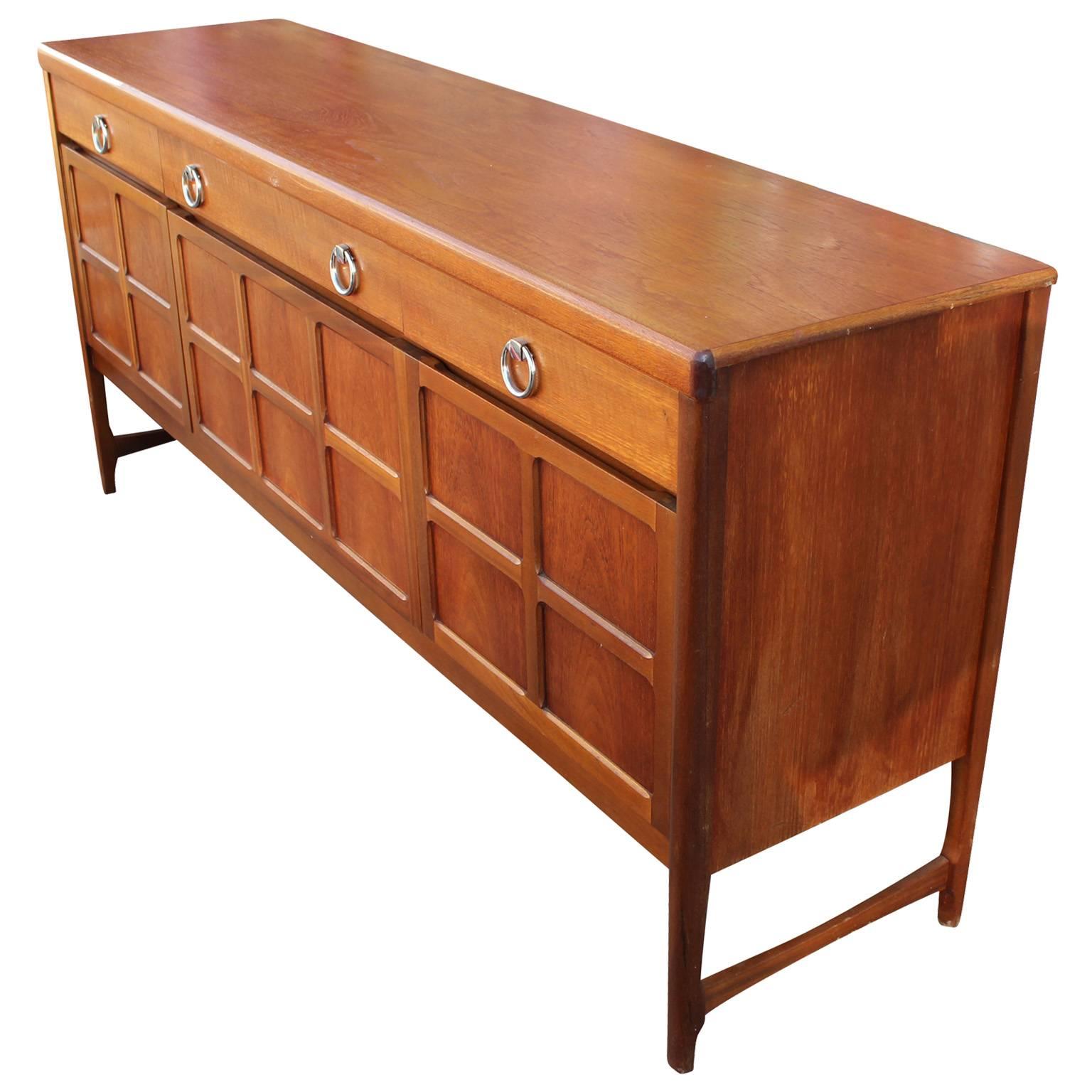 Mid-Century Modern Handsome Mid Century Modern Mahgony and Teak Sideboard with Chrome Hardware
