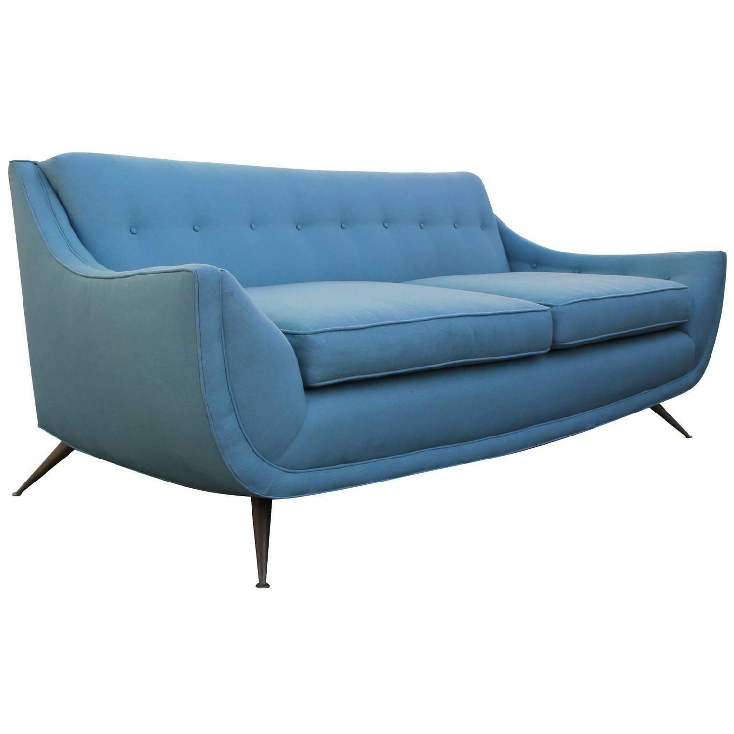 Fabulous Sculptural Italian Brass Legged Sofa For Sale at 1stdibs