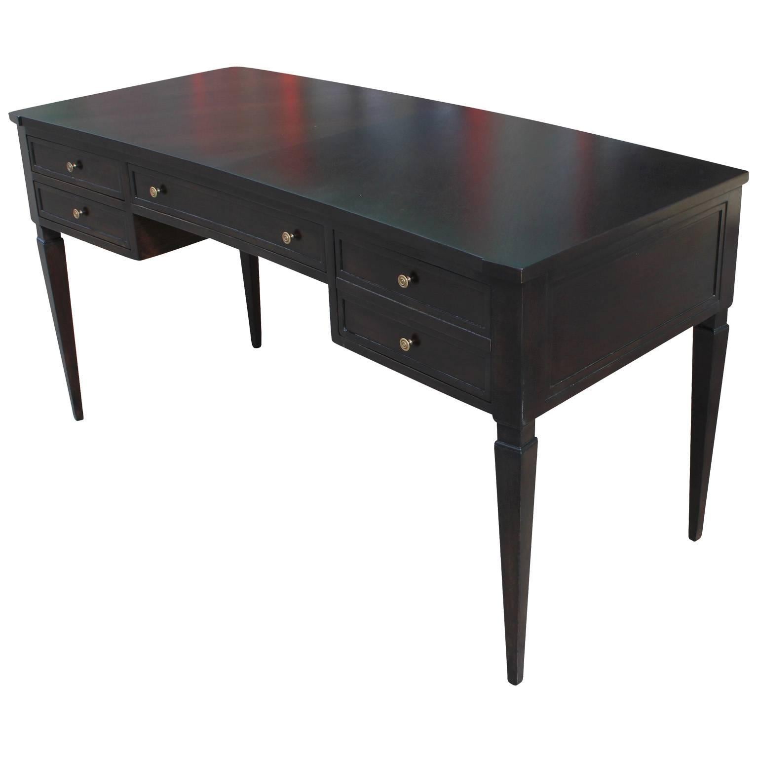 Elegant Black/ Ebonized Executive Desk by Mount Airy