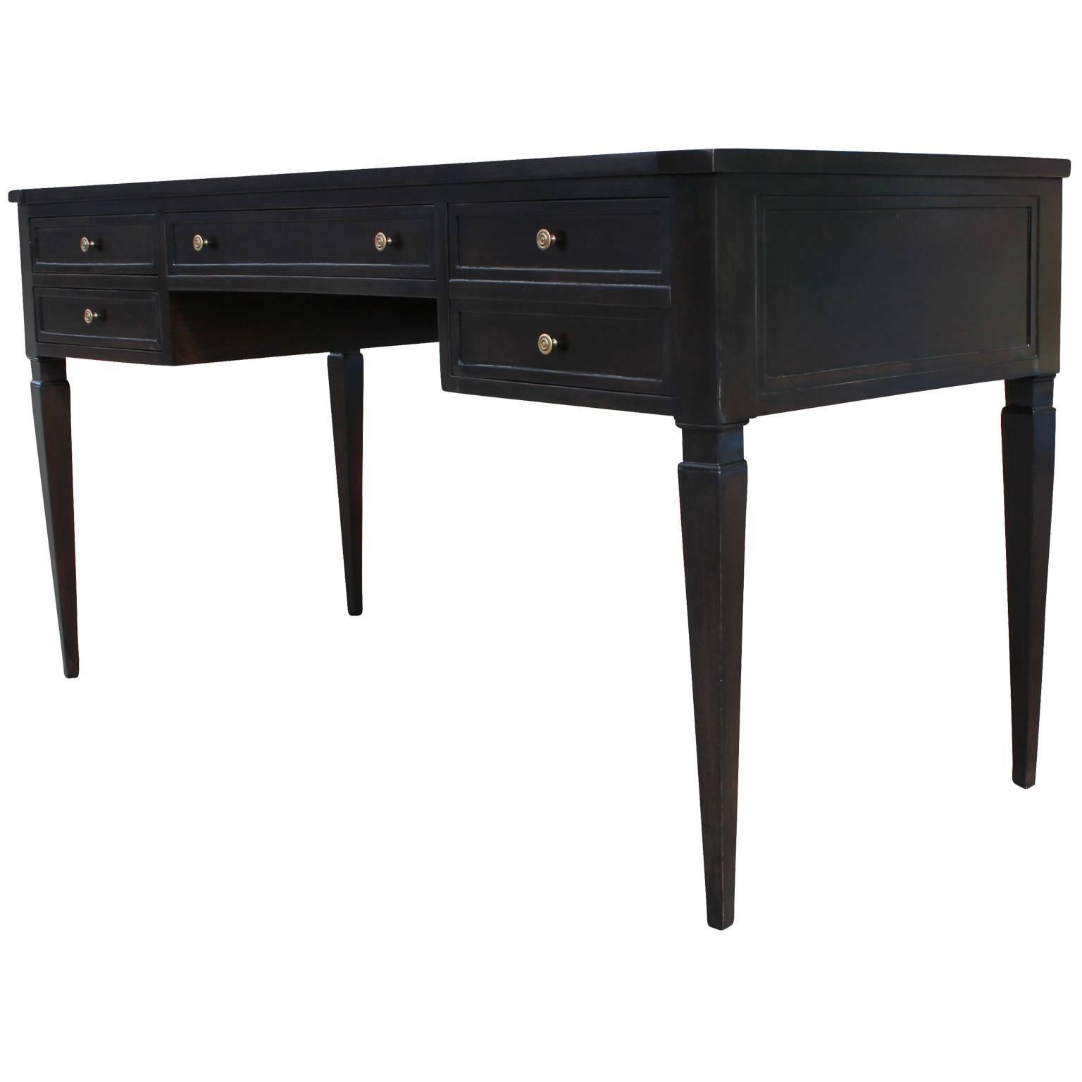 American Elegant Black/ Ebonized Executive Desk by Mount Airy