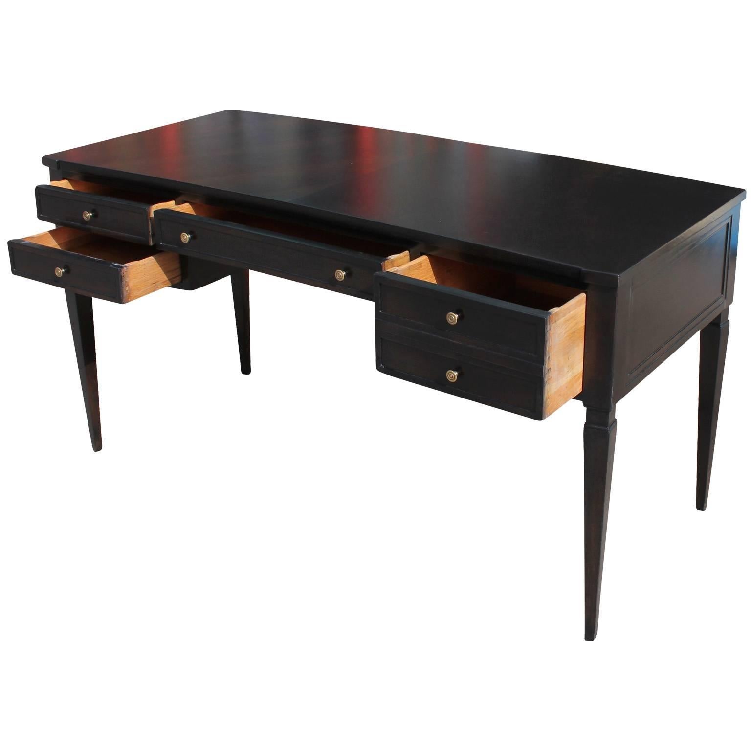 Elegant Black/ Ebonized Executive Desk by Mount Airy 1
