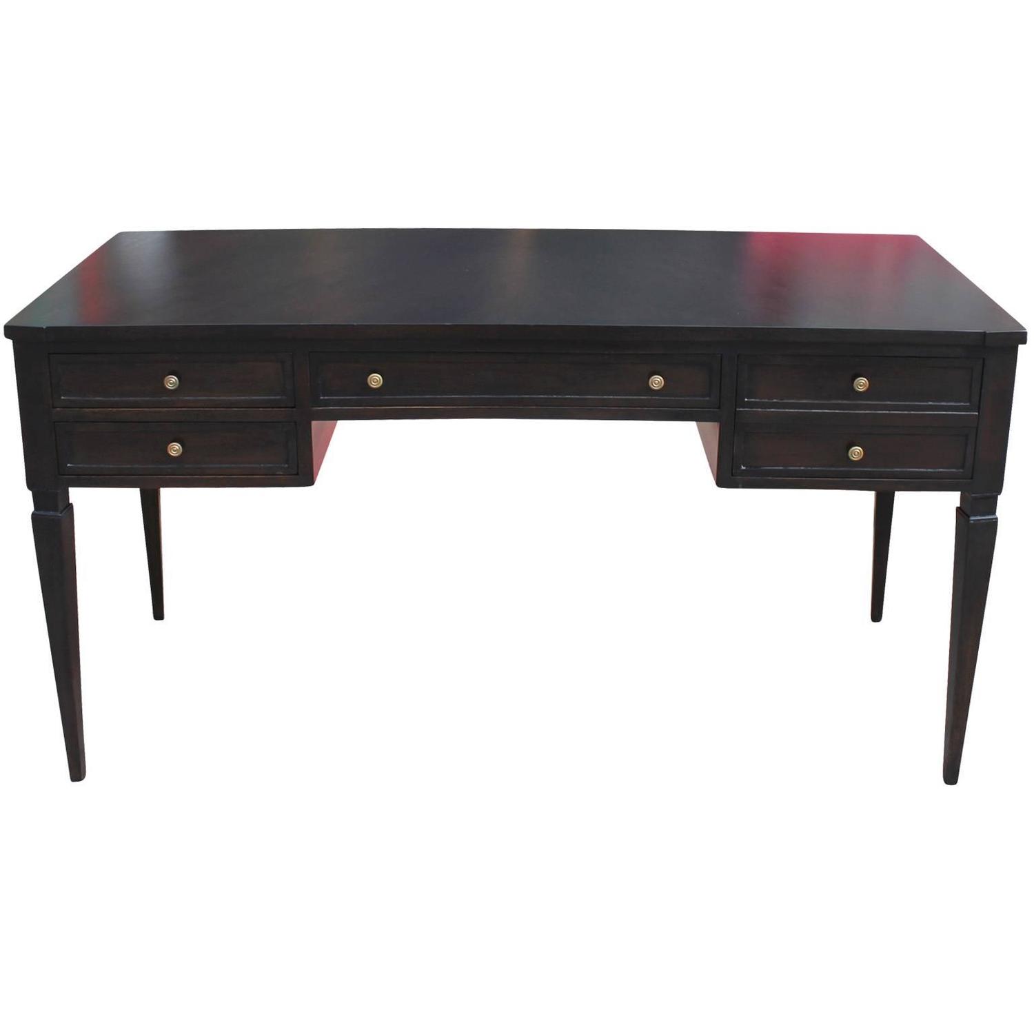 Elegant Black Ebonized Executive Desk by Mount Airy at