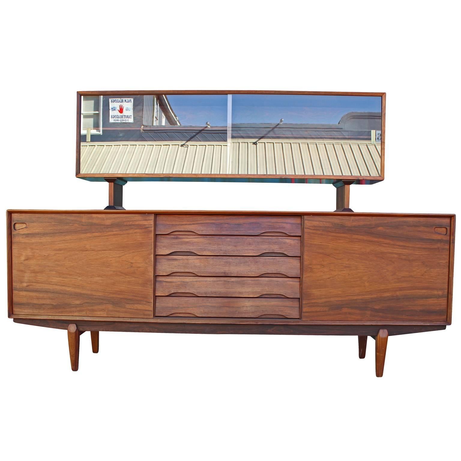 Danish Excellent Skovby Rosewood Credenza and Hutch