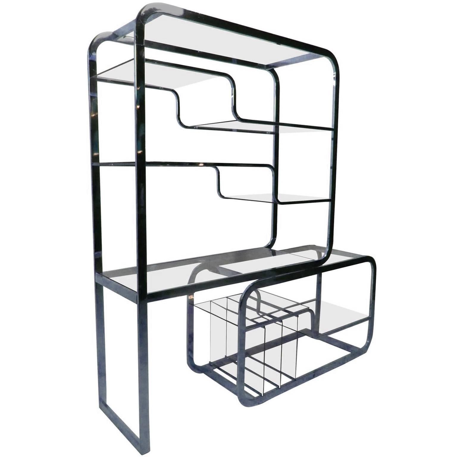 American Expandable Chrome Etagere by Milo Baughman for DIA