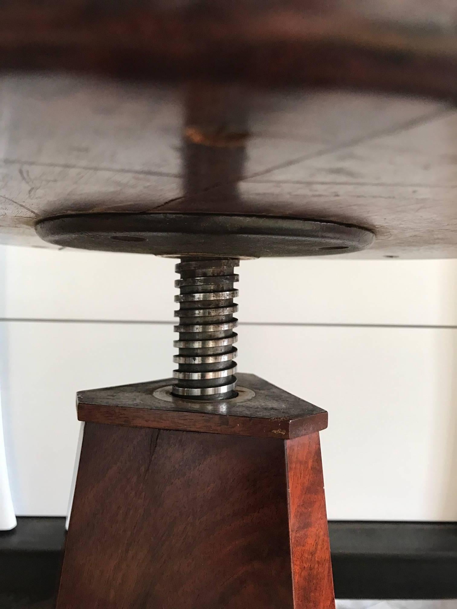 Mid-19th Century Early Empire Mahogany Adjustable Piano Stool
