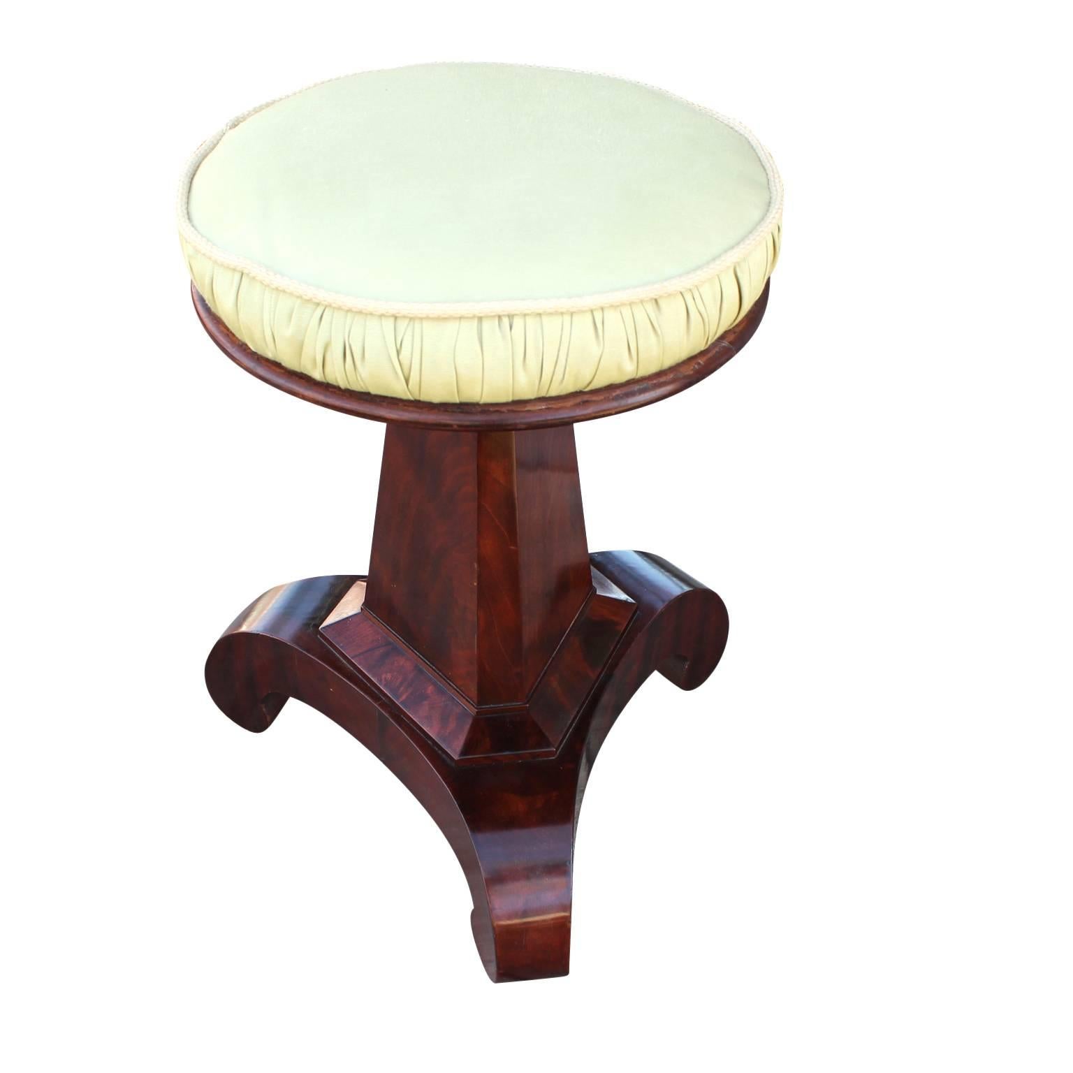 Early Empire Mahogany Adjustable Piano Stool 1