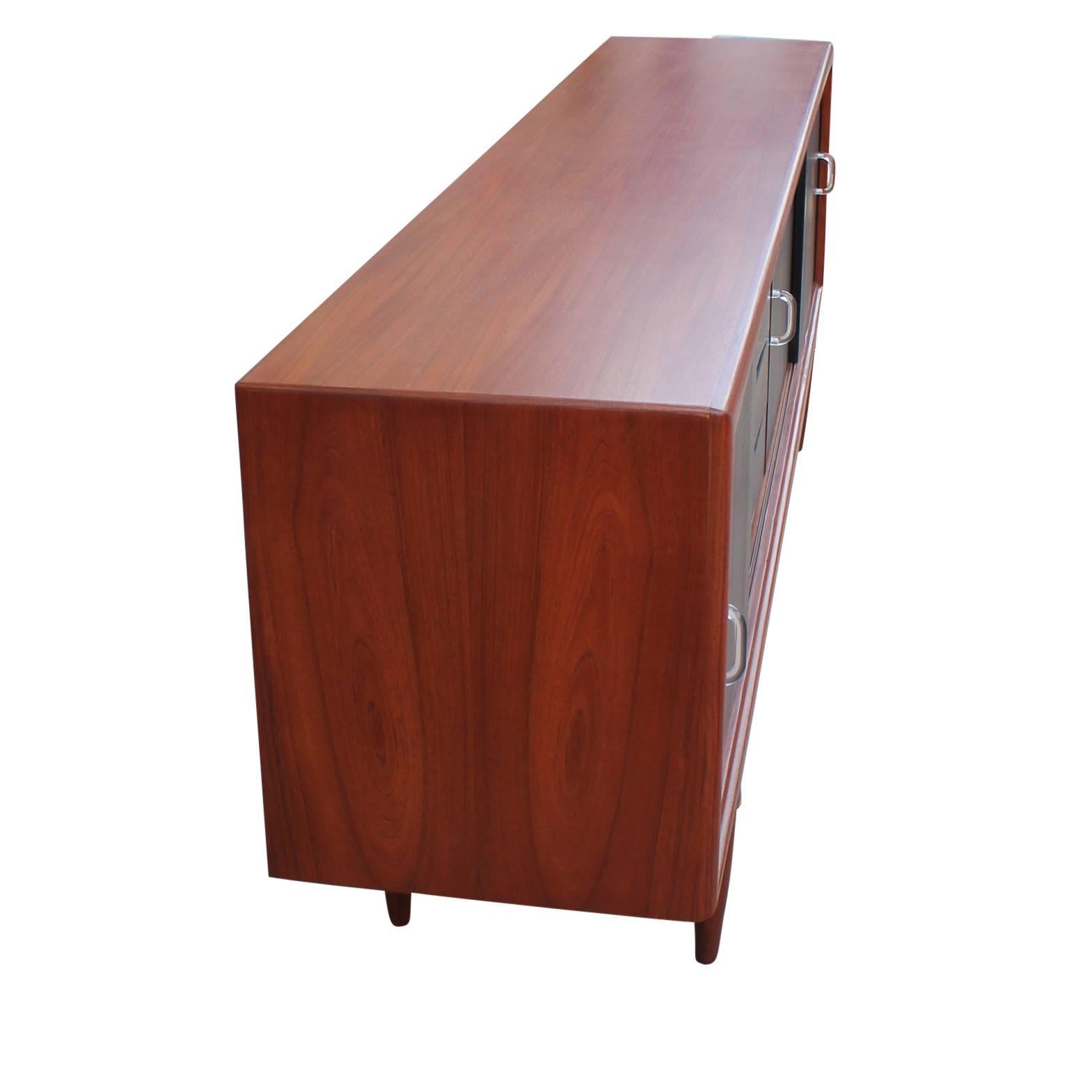 Mid-20th Century Two-Tone Modern Danish Credenza or Sideboard Lucite Handles