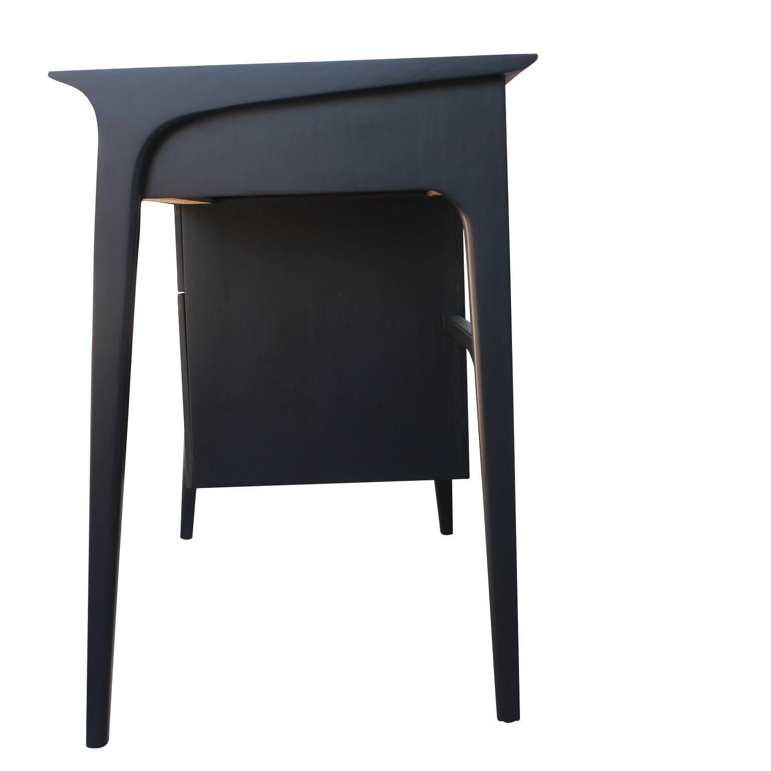 Small Modern Charcoal Color Drexel VanKoert  Desk In Excellent Condition In Houston, TX