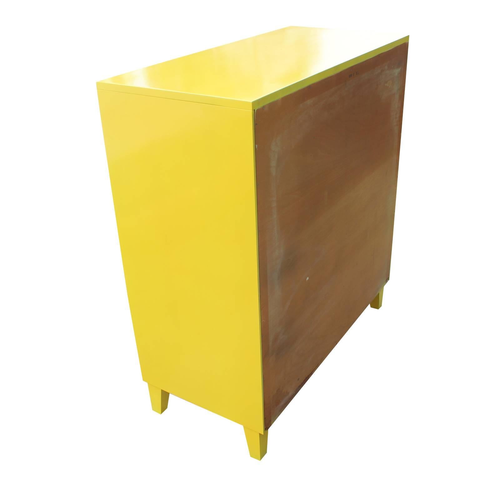 American Modern Clean Lined Six-Drawer Dresser or Chest in Yellow and Grey