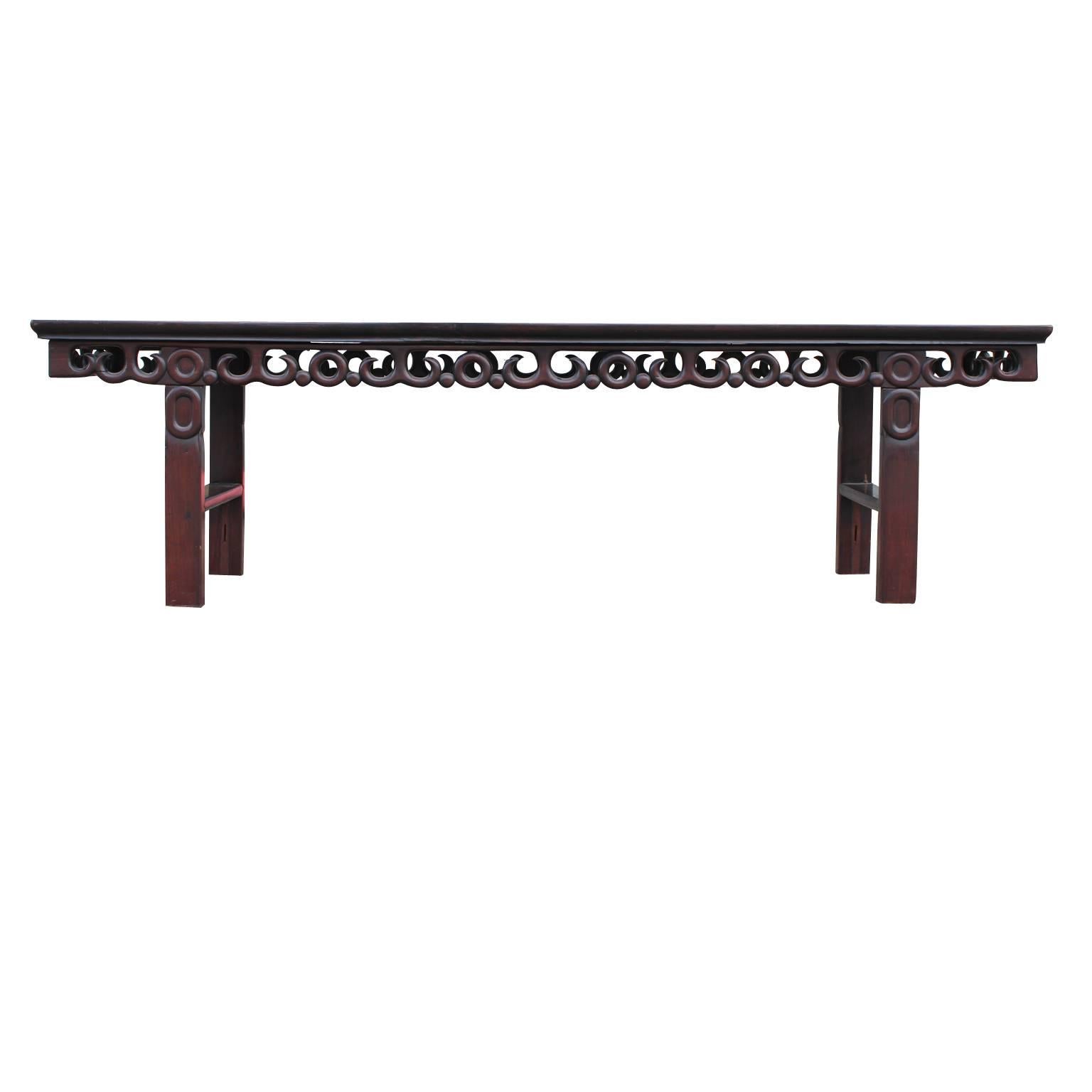 Gorgeous Chinese bench or console table. Made out of solid wood very heavy.