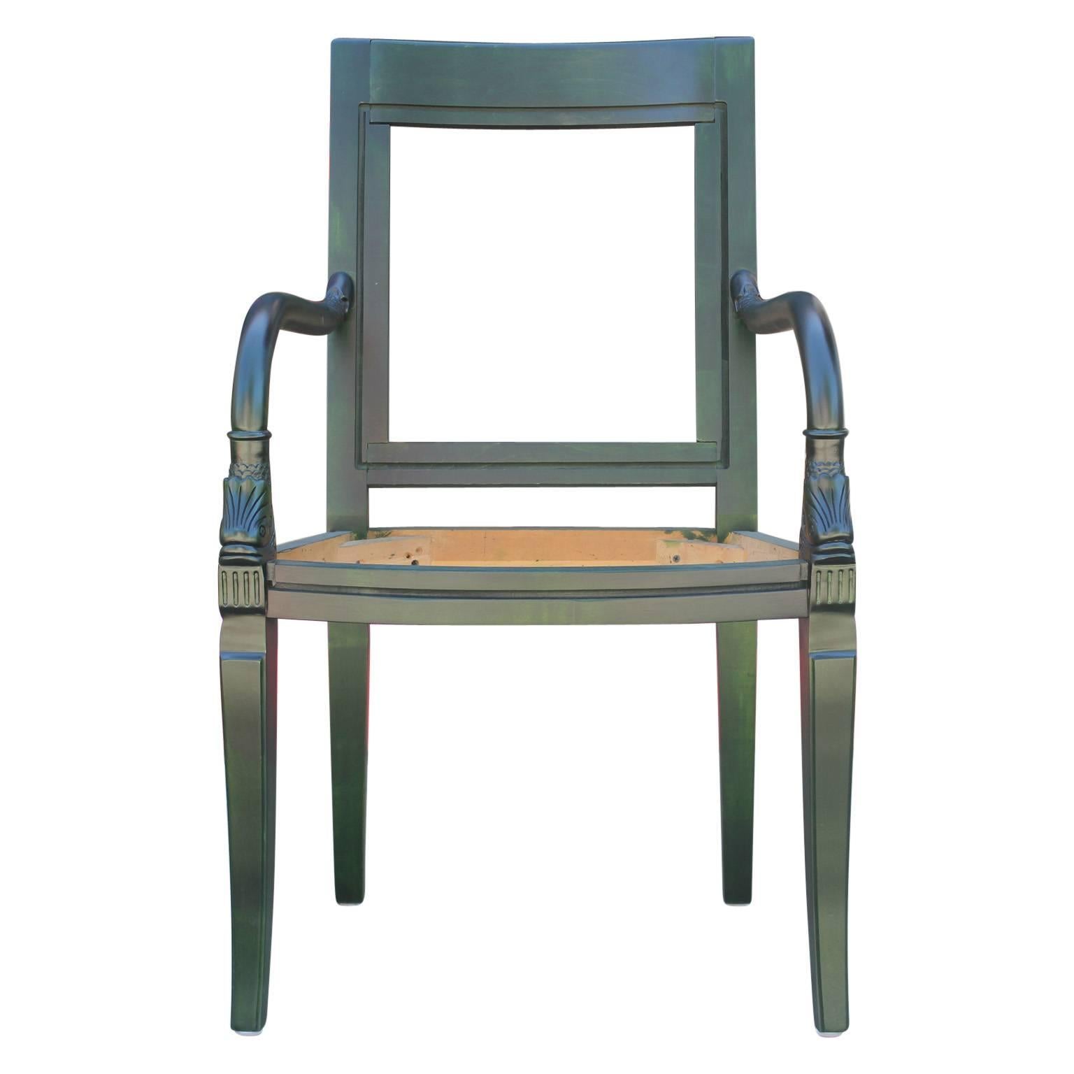 French Aniline Dyed Emerald Green Lounge Chair Com