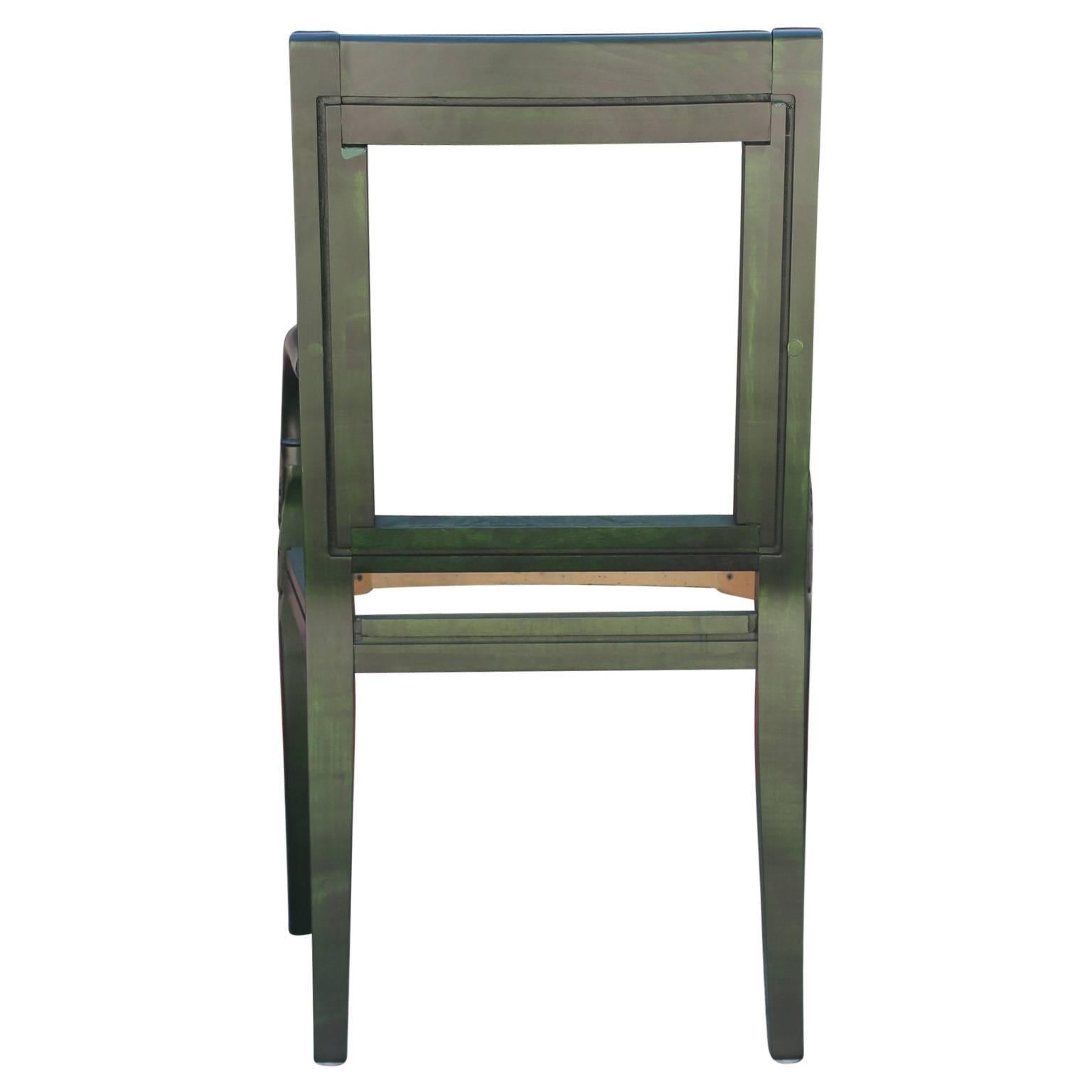 French Aniline Dyed Emerald Green Lounge Chair Com In Excellent Condition In Houston, TX