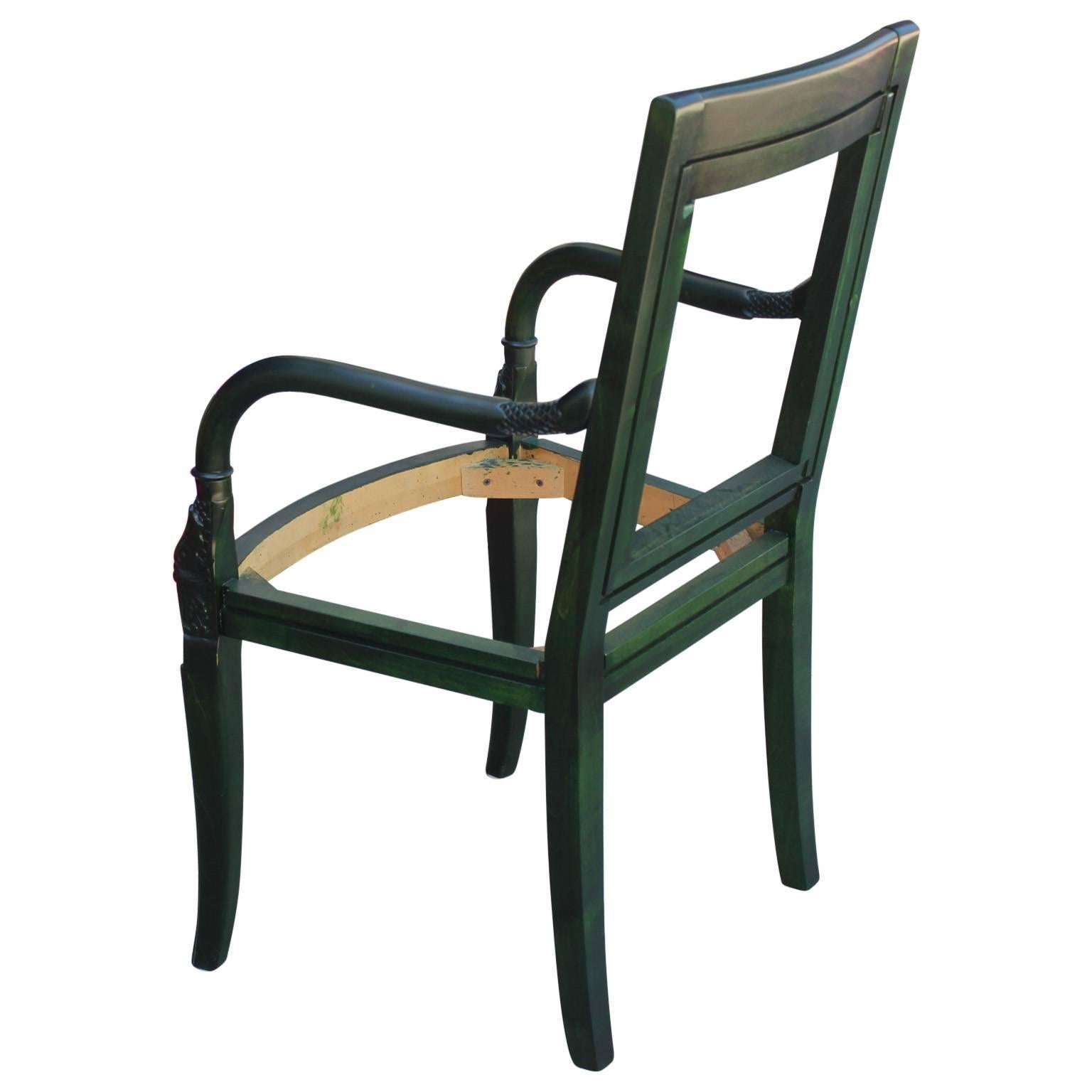 20th Century French Aniline Dyed Emerald Green Lounge Chair Com