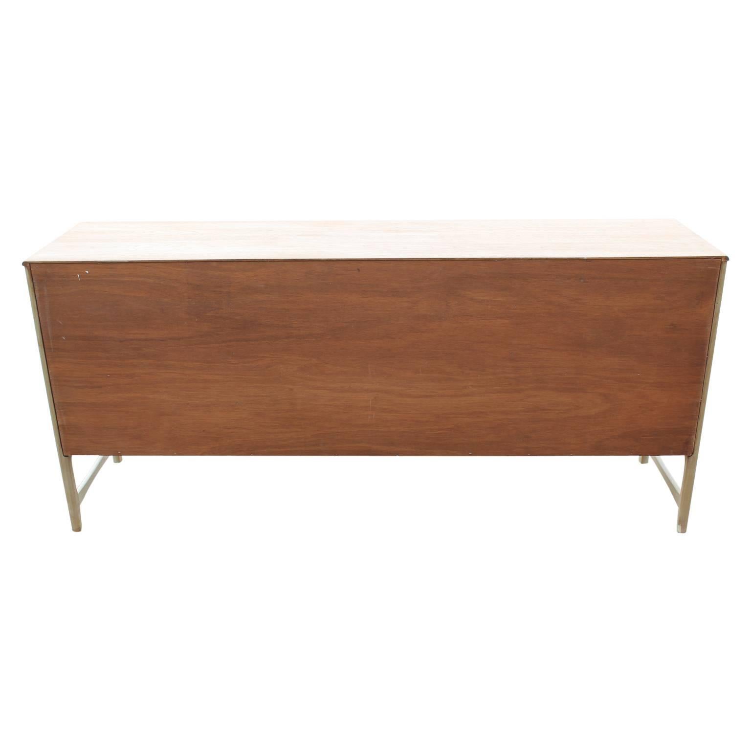 Modern Hollywood Regency Bleached Sideboard with Brass Ring Handles 2