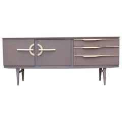 Modern Light Grey Credenza / Sideboard with Bleached Wood Accents