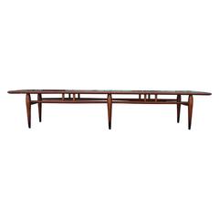 Modern Walnut Lane Coffee Table with Dovetailed Inlay