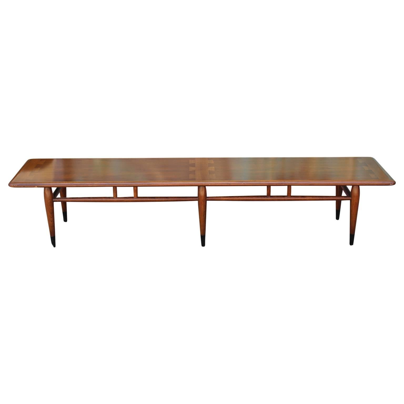 Mid-Century Modern Modern Walnut Lane Coffee Table with Dovetailed Inlay