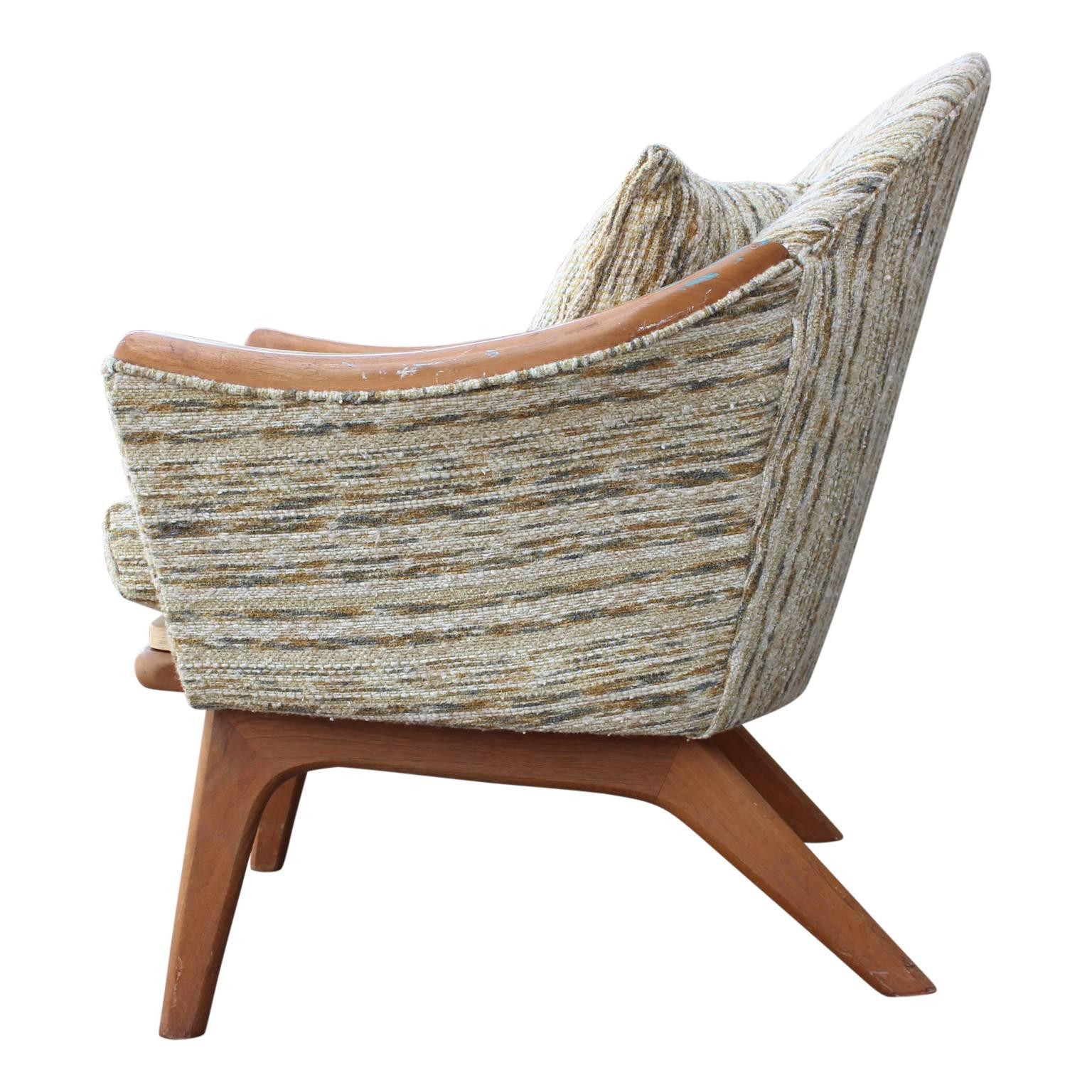 Mid-Century Modern Modern Adrian Pearsall Lounge Chair in Original Tweed Fabric
