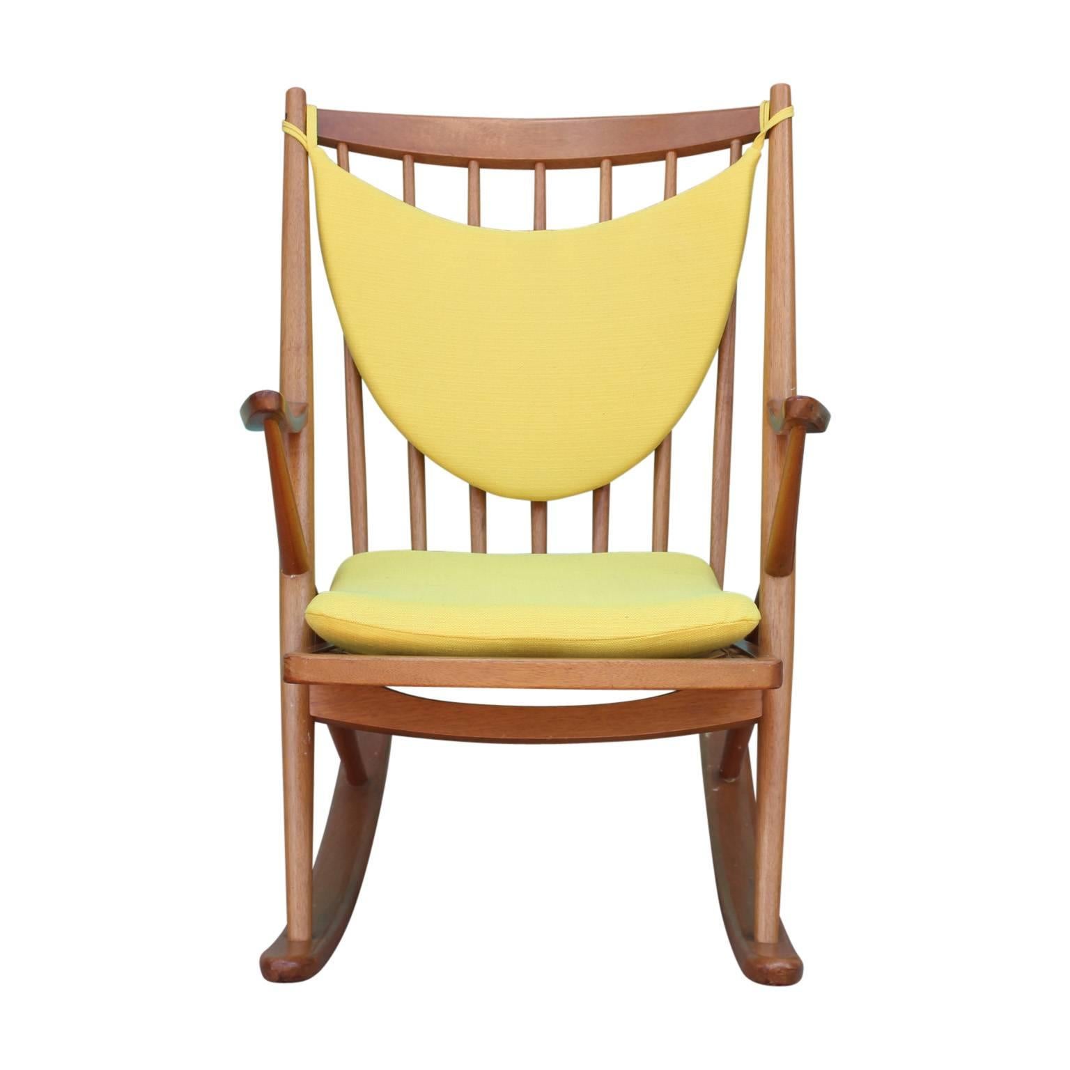 Beautiful vintage modern rocking chair with an 
