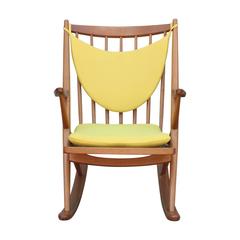 Modern Frank Reenskaug for Brahmin Mobler Danish Rocking Chair in Yellow