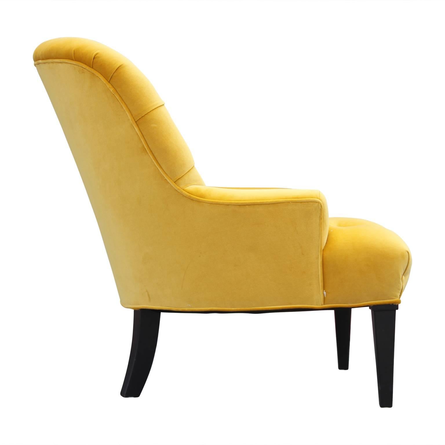 velvet yellow chair