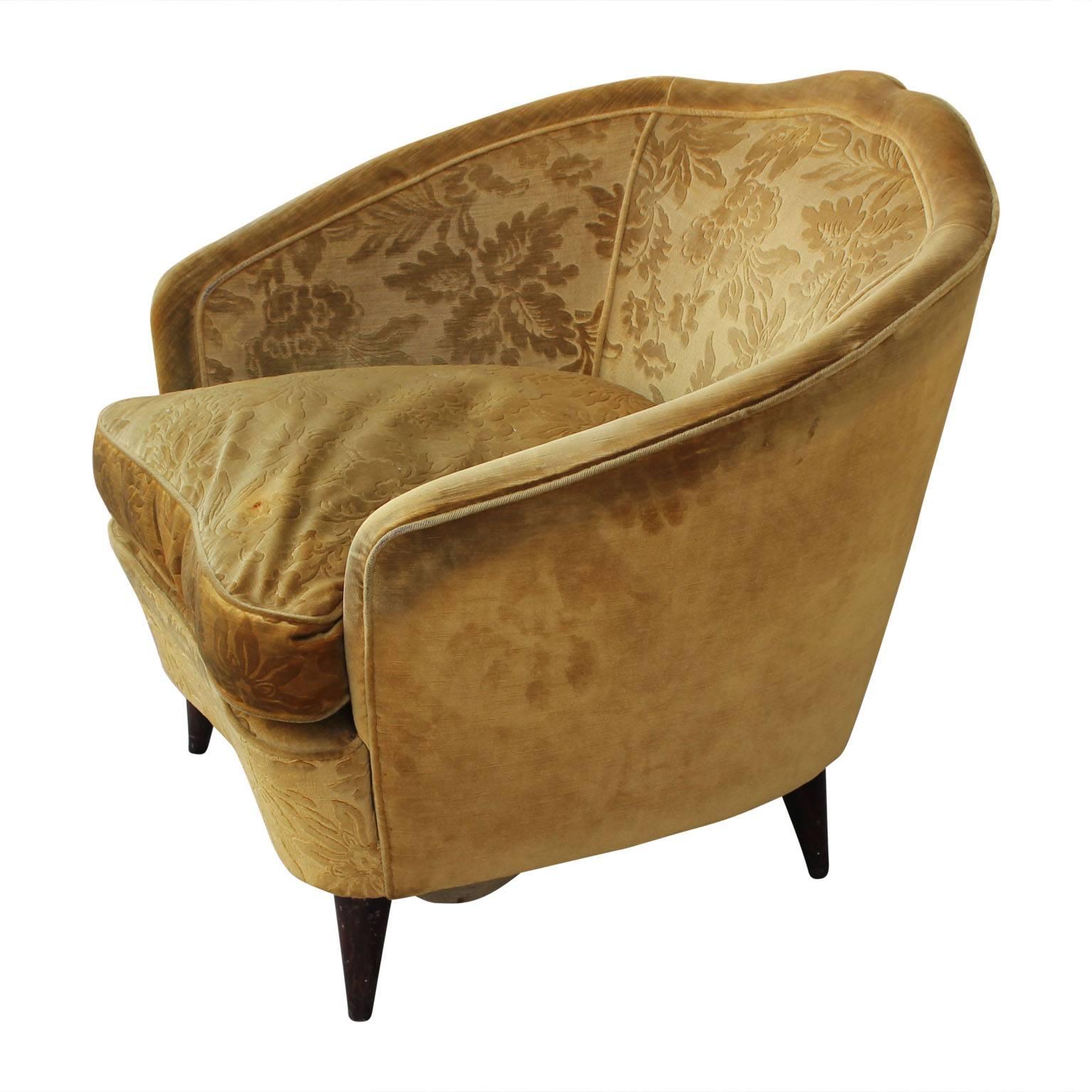floral velvet chair