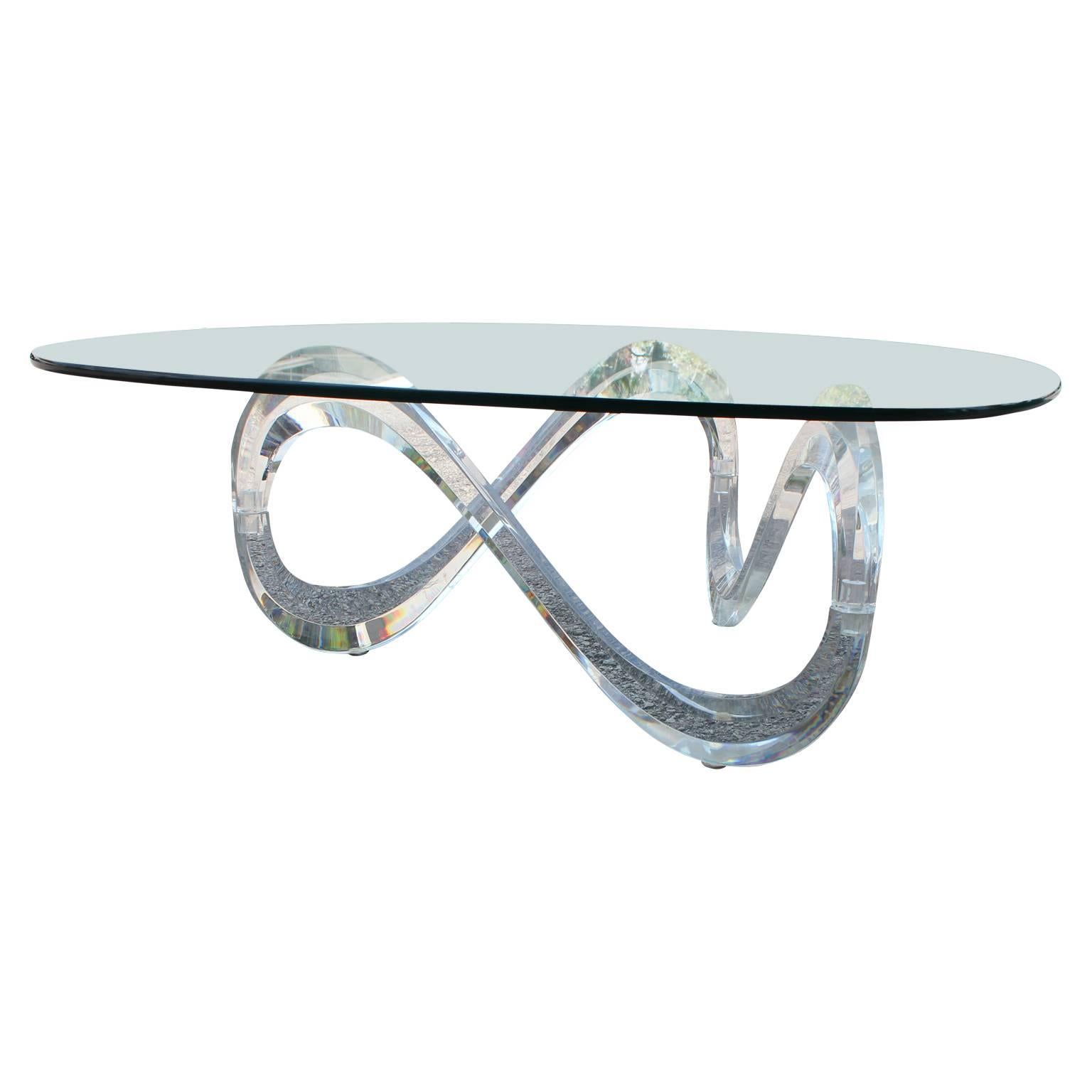 lucite coffee table base