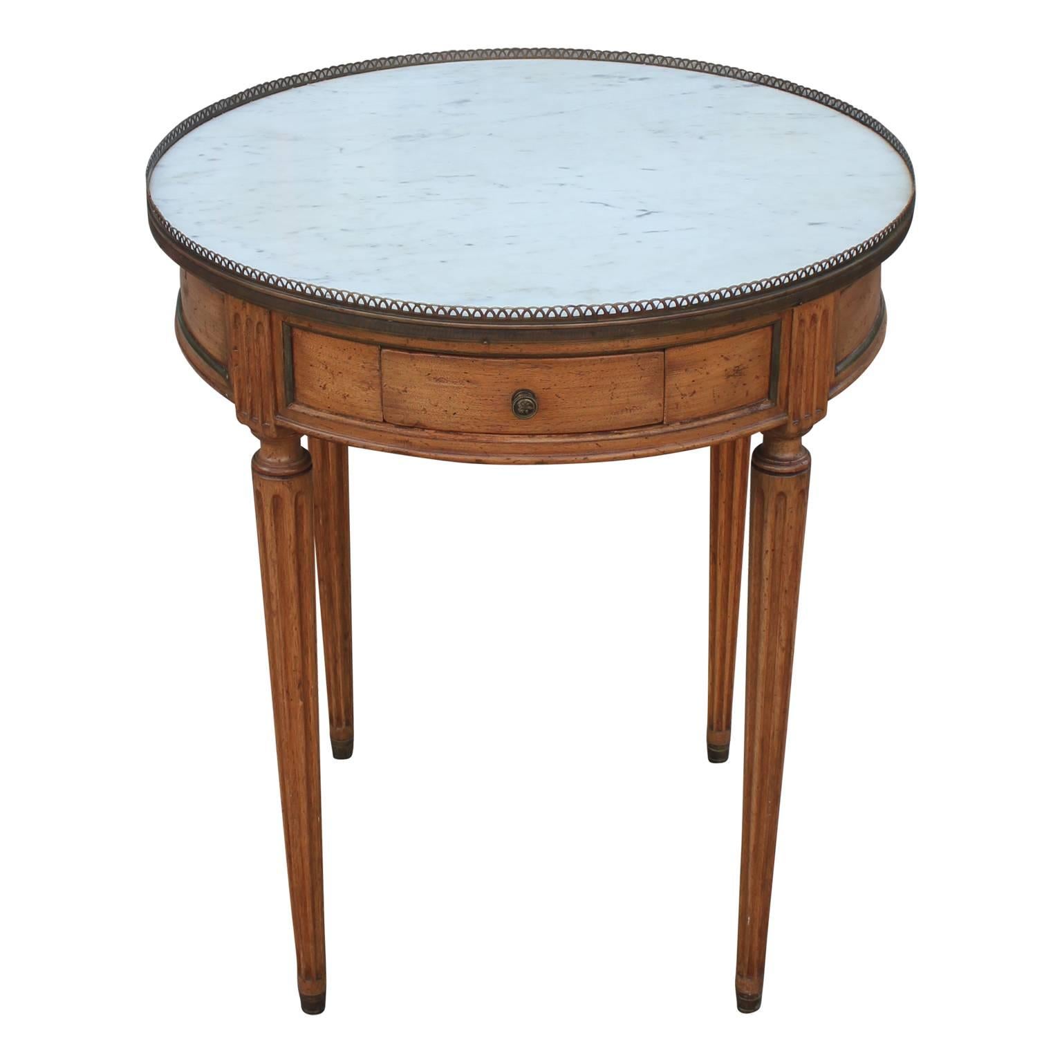 Round Marble French Occasional or Side Table in the Style of Baker