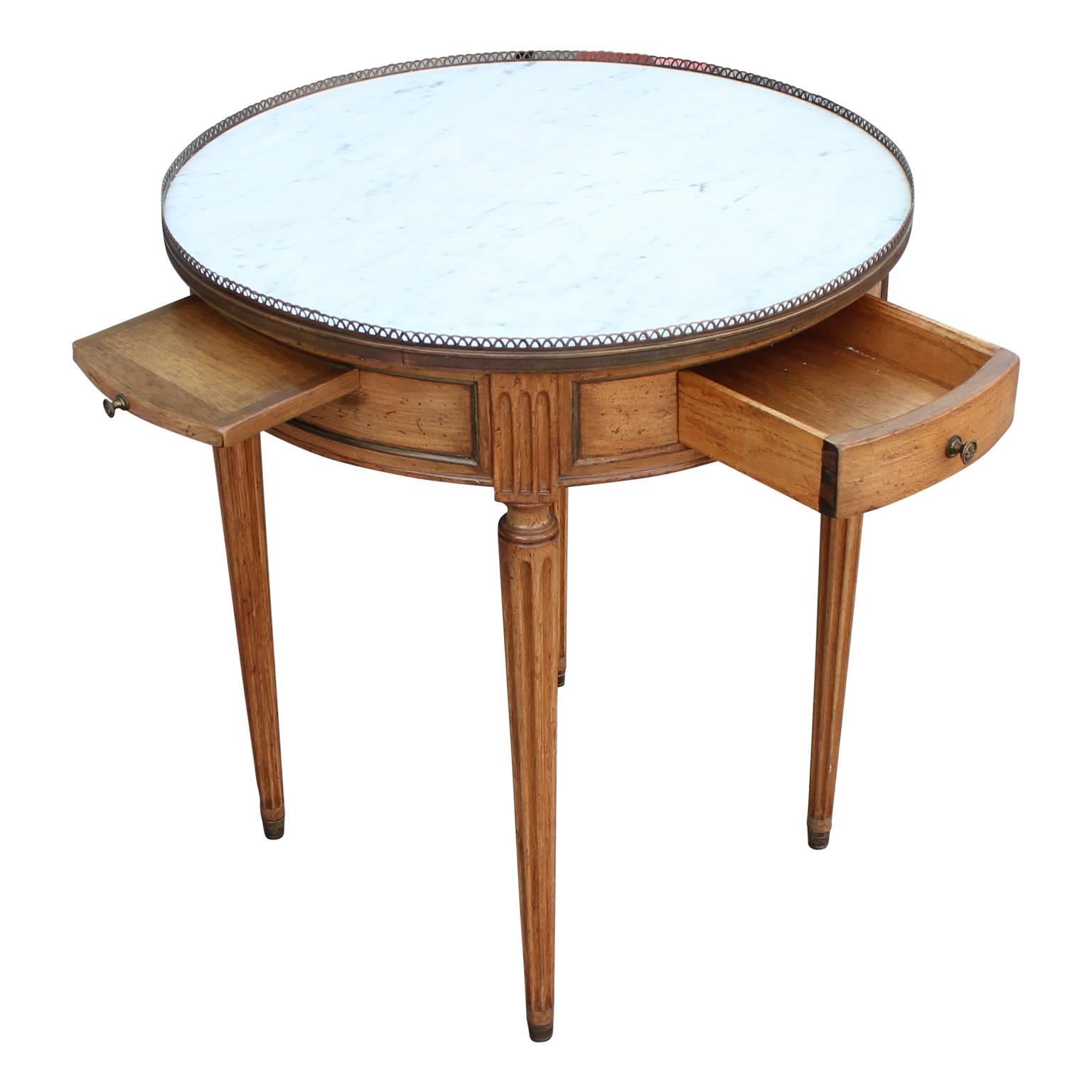 Regency Round Marble French Occasional or Side Table in the Style of Baker