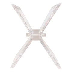 Hollywood Regency Butterfly Lucite Table Bases Lion in Frost Style