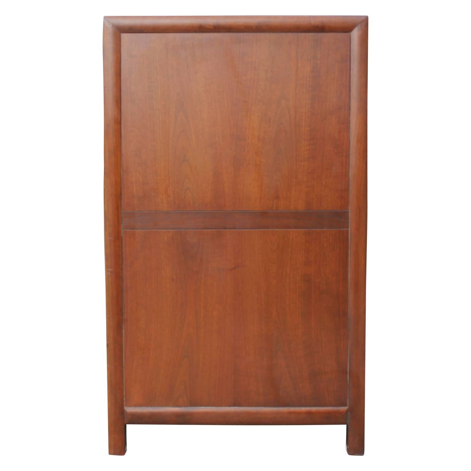 Modern Michael Taylor for Baker Furniture Four-Drawer Walnut Chest or Dresser In Excellent Condition In Houston, TX