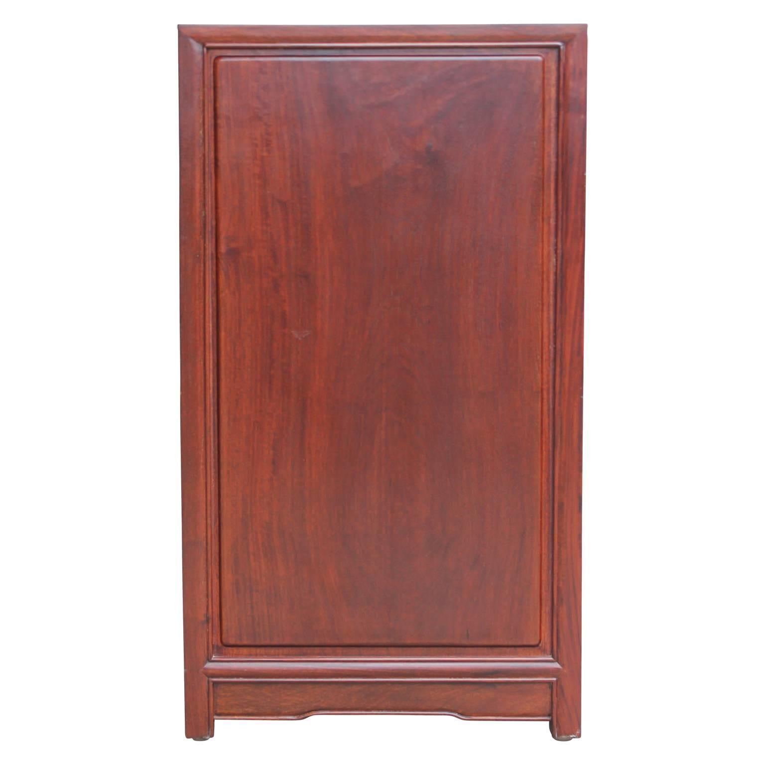 Modern Small Mahogany Cabinet / Chest with Brass Hardware Henredon Style In Excellent Condition In Houston, TX