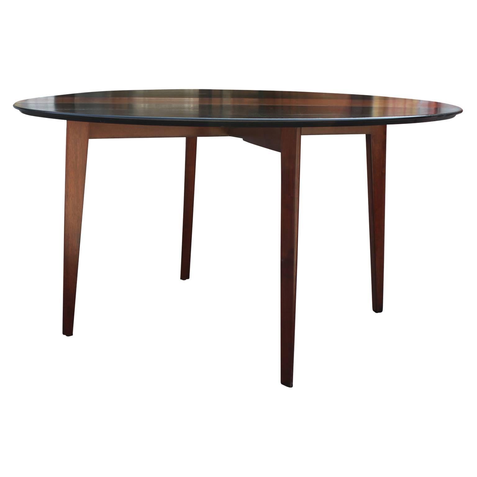 Mid-Century Modern Modern Edward Wormley for Dunbar Two-Tone Walnut Drop-Leaf Dining Table