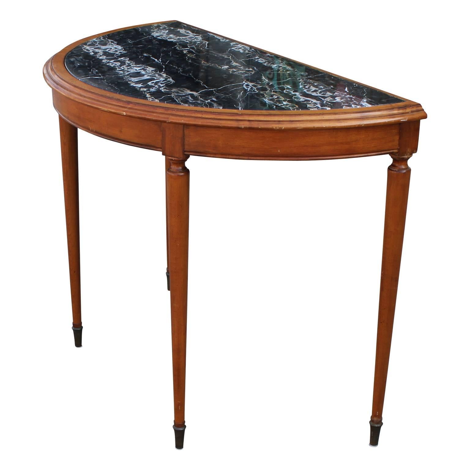 marble demilune table