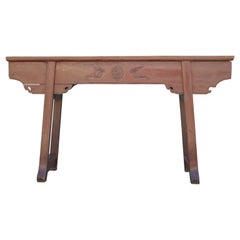 19. Jahrhundert Rot Chinesisch Altar Tisch Rustikal oder Entryway Pagode Tisch