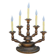 Coppia di candelabri da tavolo italiani dorati della fine del XVIII secolo