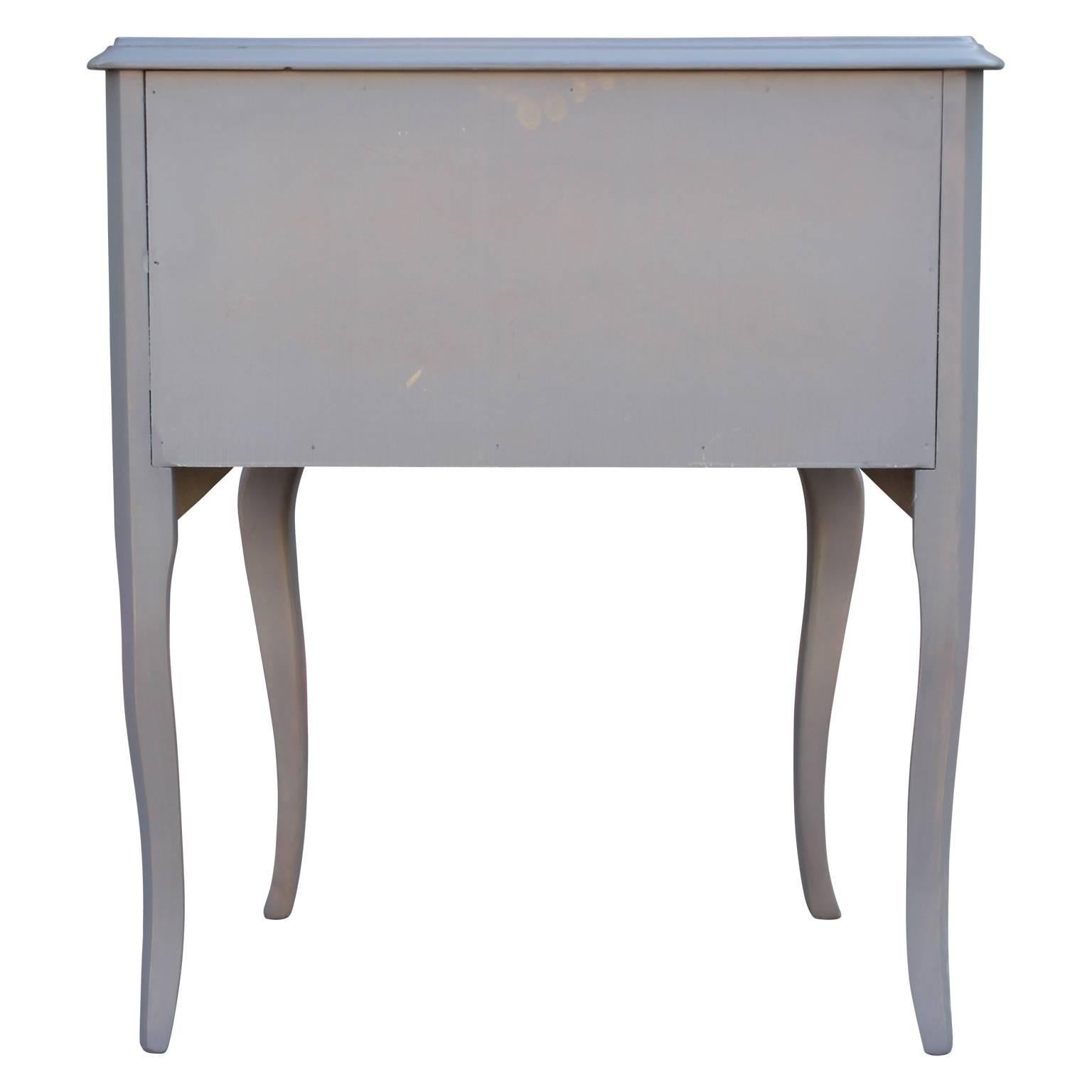 Mid-20th Century Pair of Hollywood Regency Grey Stained French Style Two Drawer Nightstands