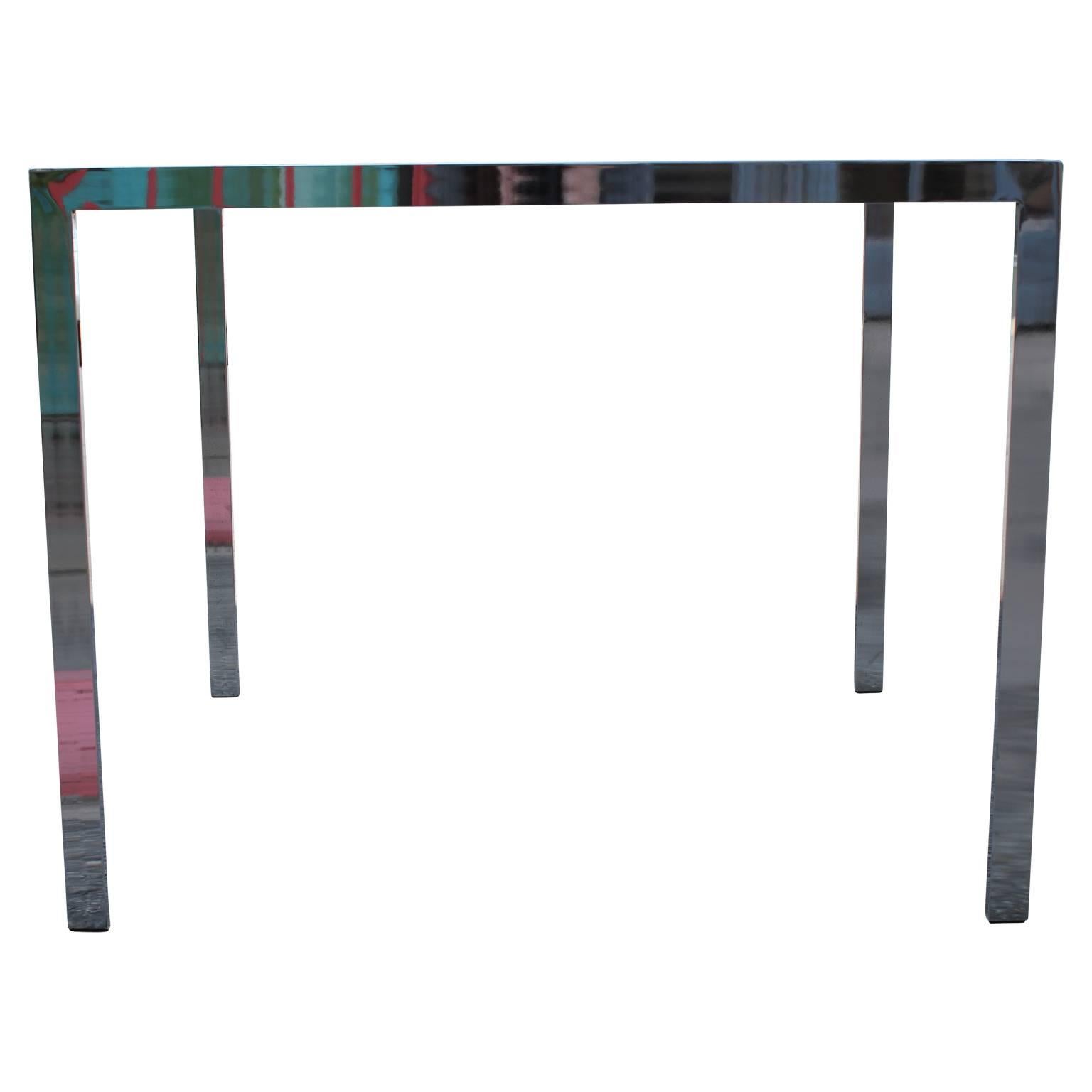 Modern Milo Baughman Square Chrome Dining or Kitchen Table 1
