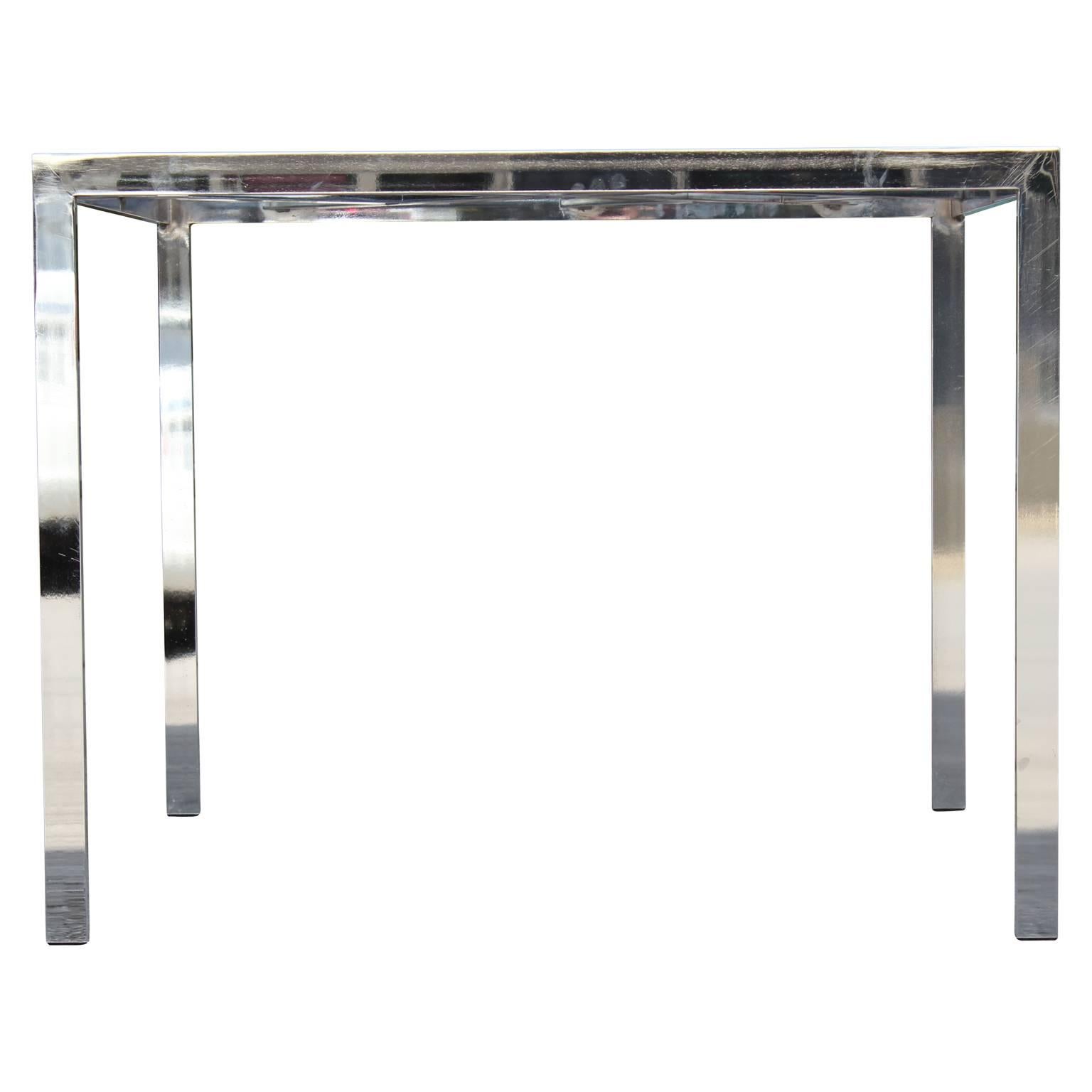 Mid-20th Century Modern Milo Baughman Square Chrome Dining or Kitchen Table