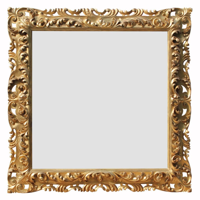 18th or 19th Century Ornate French Gold Giltwood Carved Mirror at 1stDibs