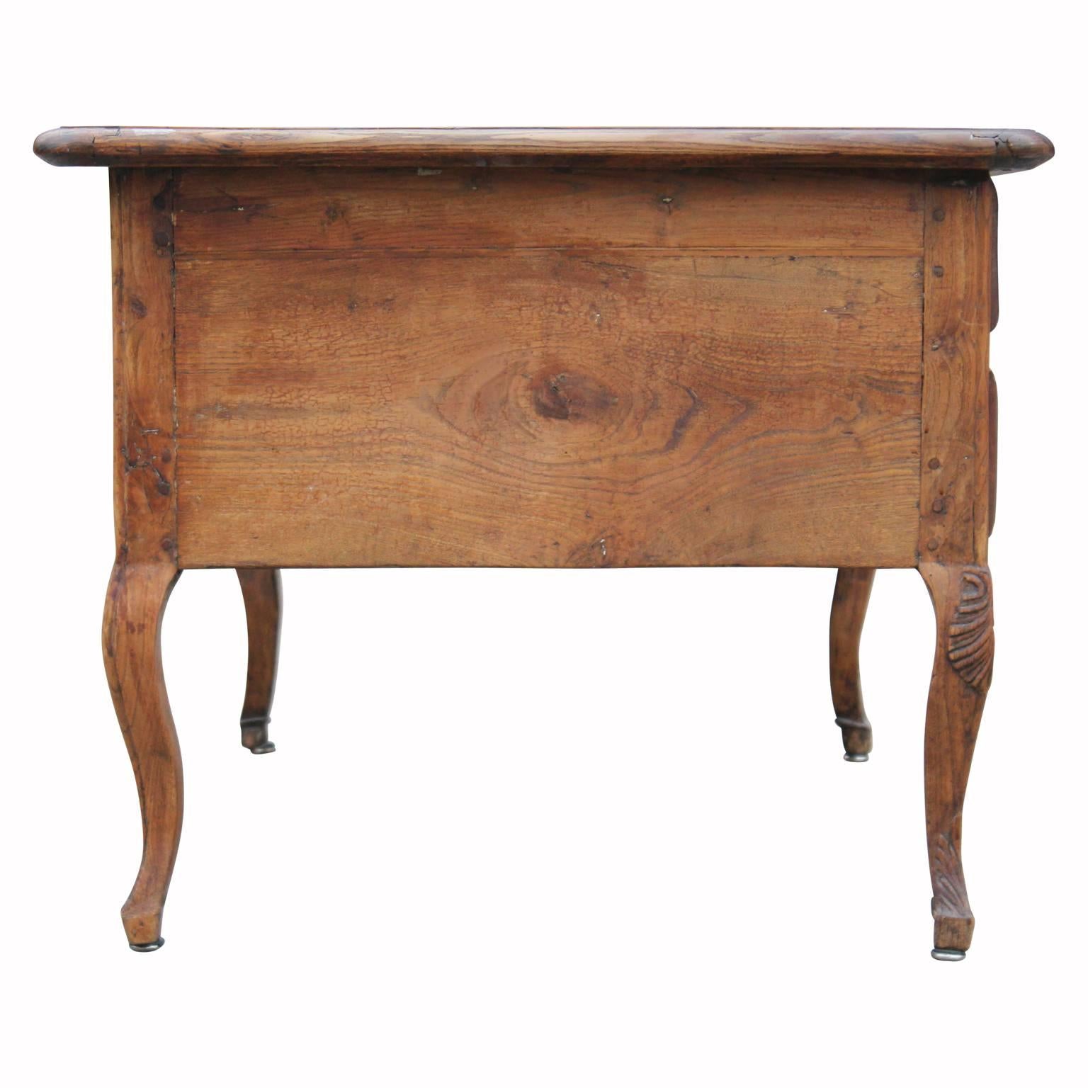 18th Century Louis XV Leather Top French Desk with Carved Detailing 1