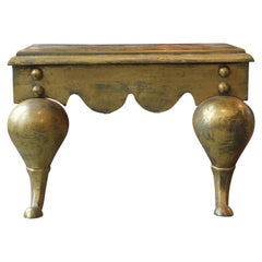Small Hollywood Regency Sarreid Solid Brass Footstool or Ottoman