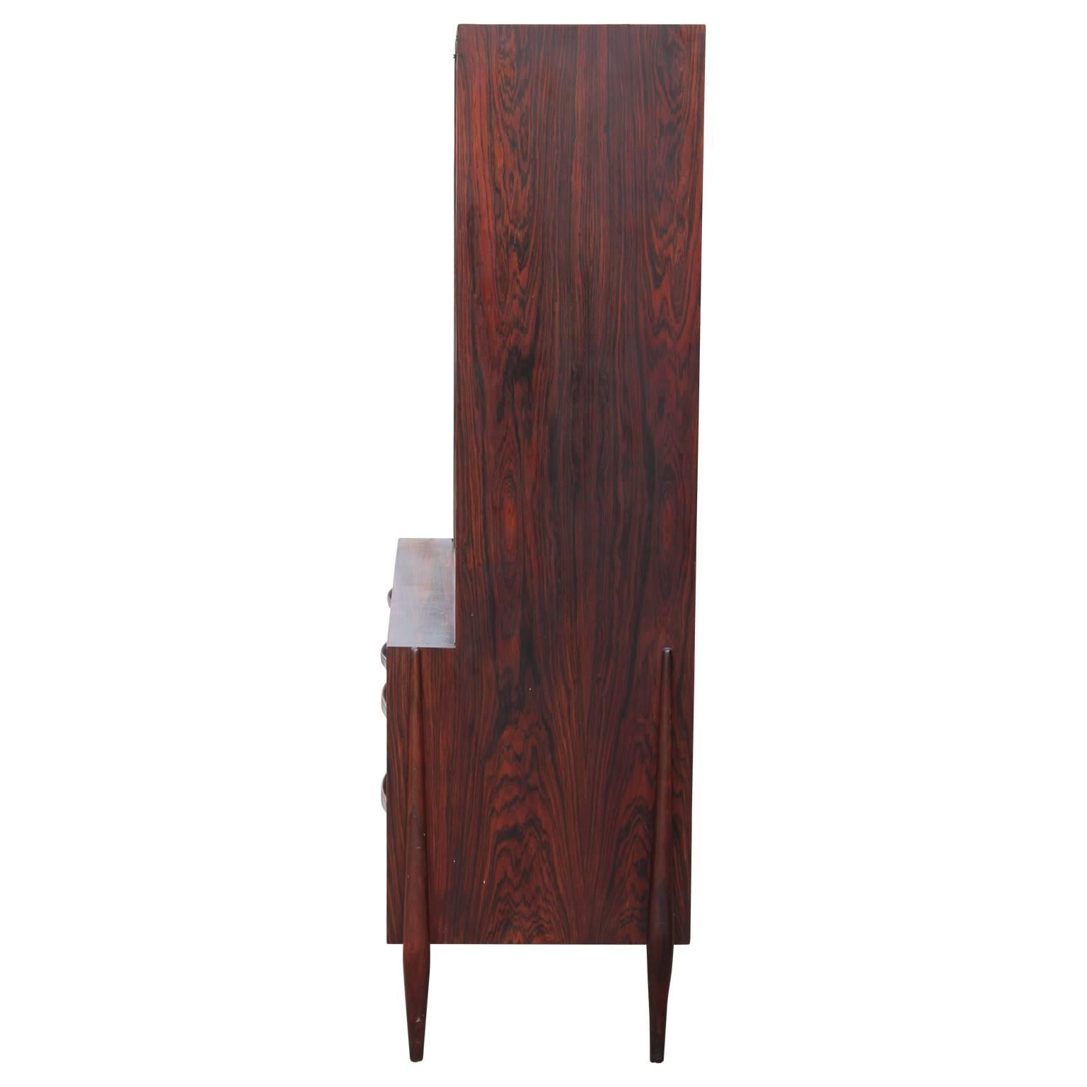 Mid-Century Modern Modern Rosewood Danish / Italian Hutch Cabinet