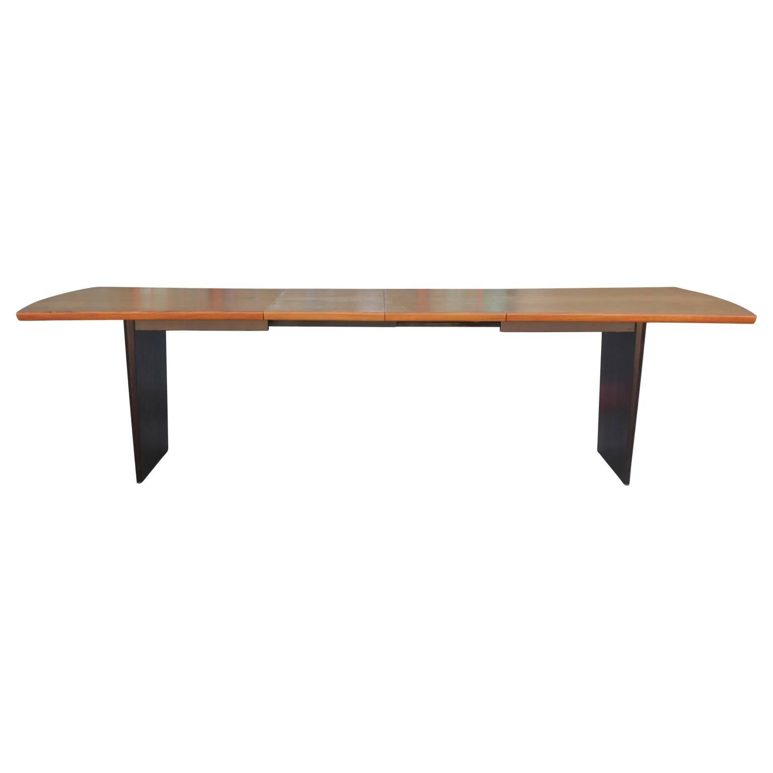 Modern Harvey Probber Rosewood and Teak Two-Leaf Bow Tie Dining Table In Excellent Condition In Houston, TX
