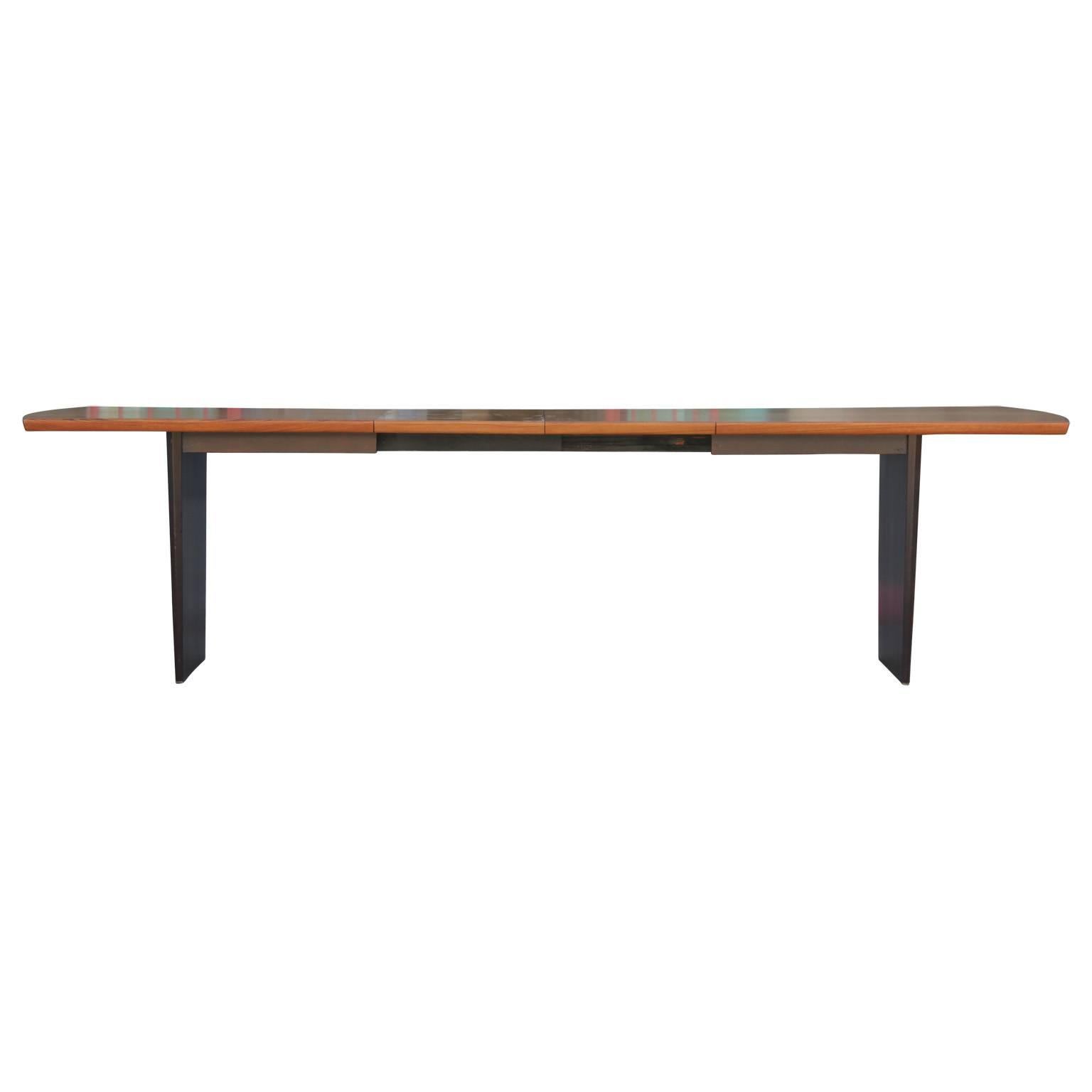 Mid-20th Century Modern Harvey Probber Rosewood and Teak Two-Leaf Bow Tie Dining Table