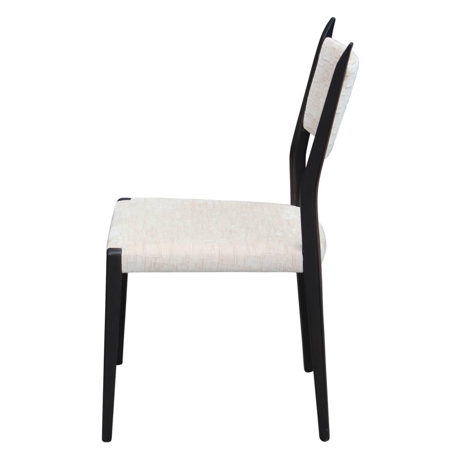 Modern Set of Four Paul McCobb for Calvin Black and White Dining Chairs 1