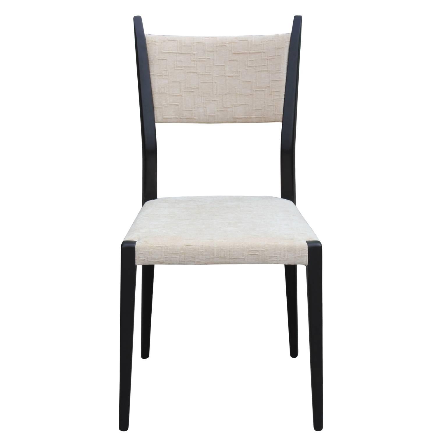 Modern Set of Four Paul McCobb for Calvin Black and White Dining Chairs In Good Condition In Houston, TX