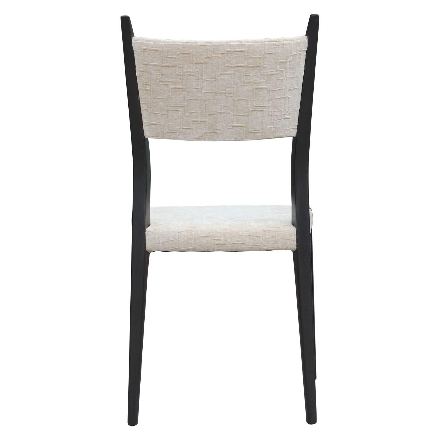 Modern Set of Four Paul McCobb for Calvin Black and White Dining Chairs 2