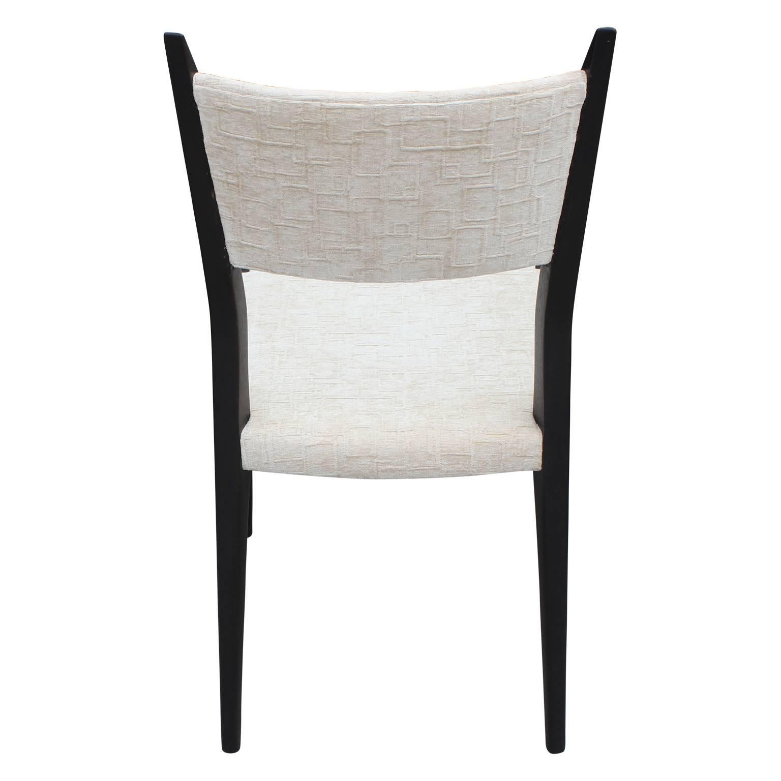 Modern Set of Four Paul McCobb for Calvin Black and White Dining Chairs 3