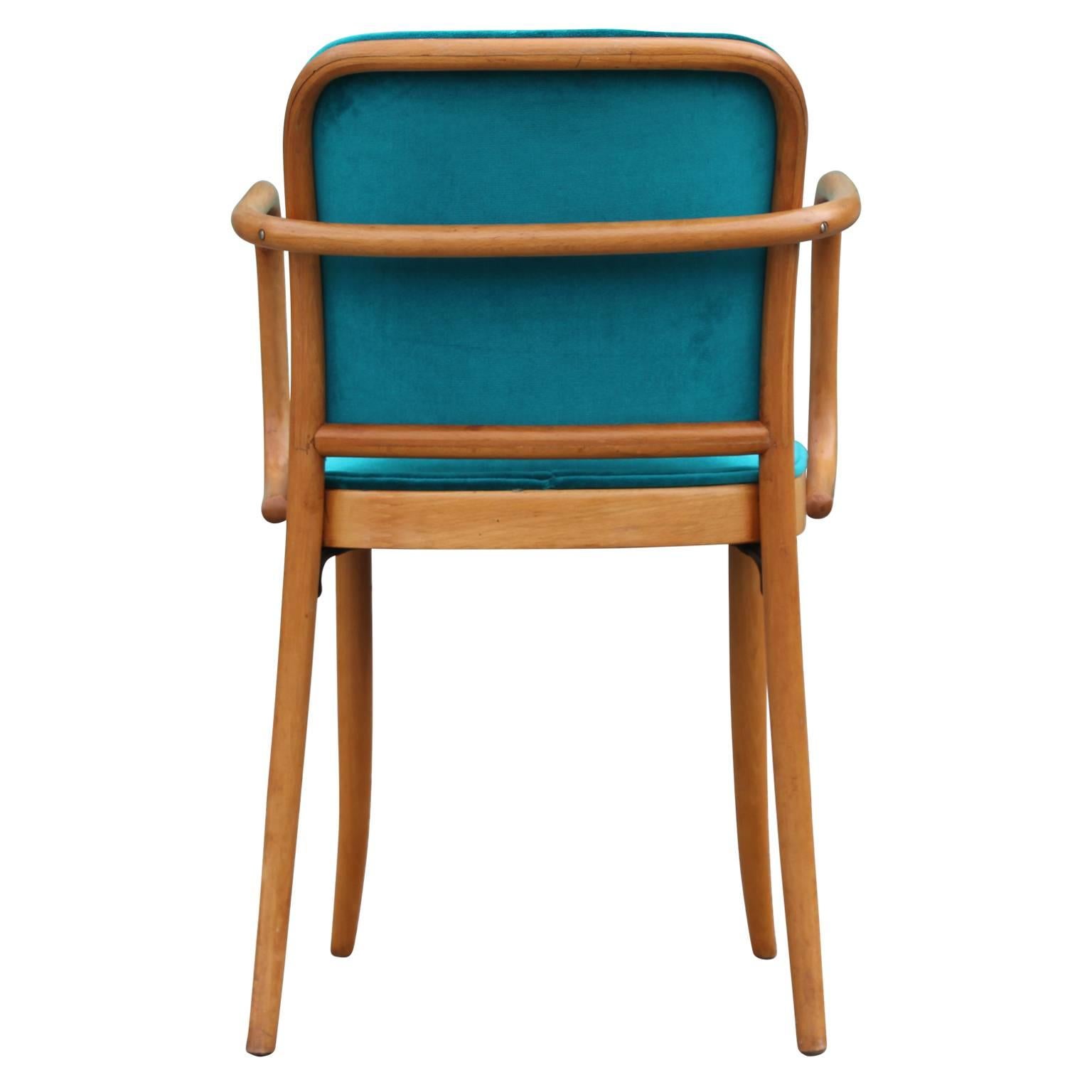 Modern Josef Hoffmann Thonet No 811 Turquoise Velvet Dining Chair 4